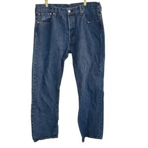 Levi's 501 Jeans Men's 36 Blue Bootcut Denim Button‎ Fly Medium Wash